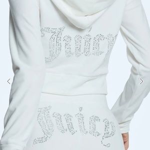 Juicy Couture White Hoodie with Silver Accents
